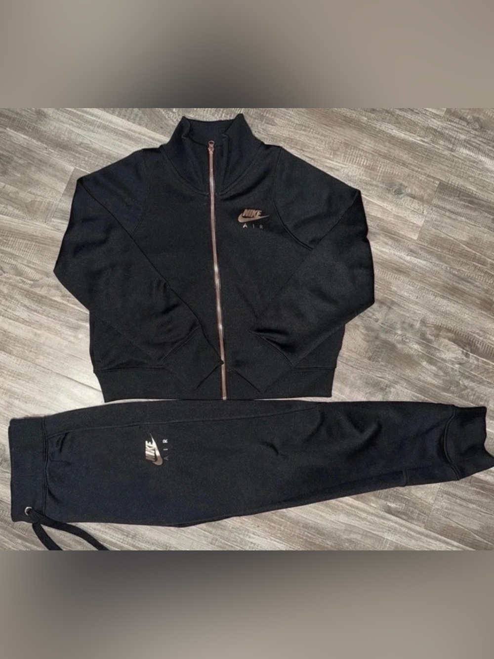 Nike Air Women's Black/rose gold sweatsuit